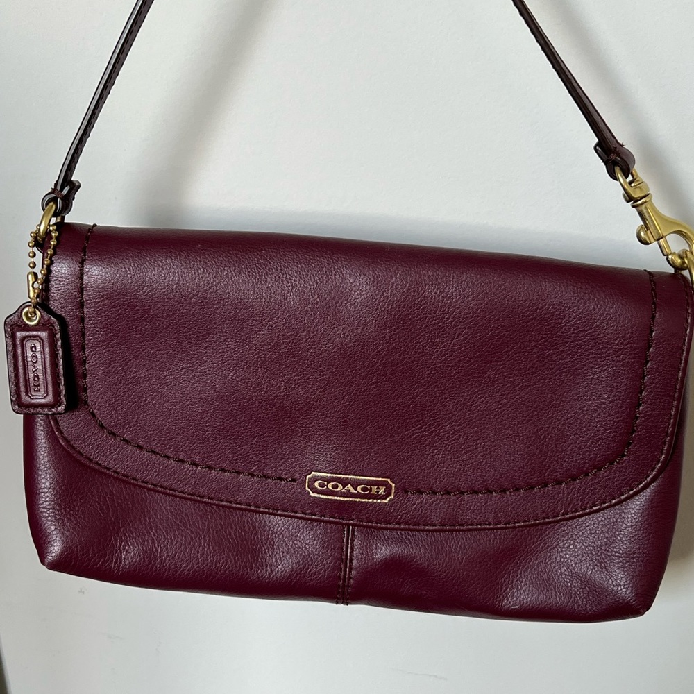 Burgundy Coach Wristlet